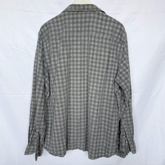 Marc Anthony Gray Corduroy Gingham Button Shirt - Picture 2 of 6